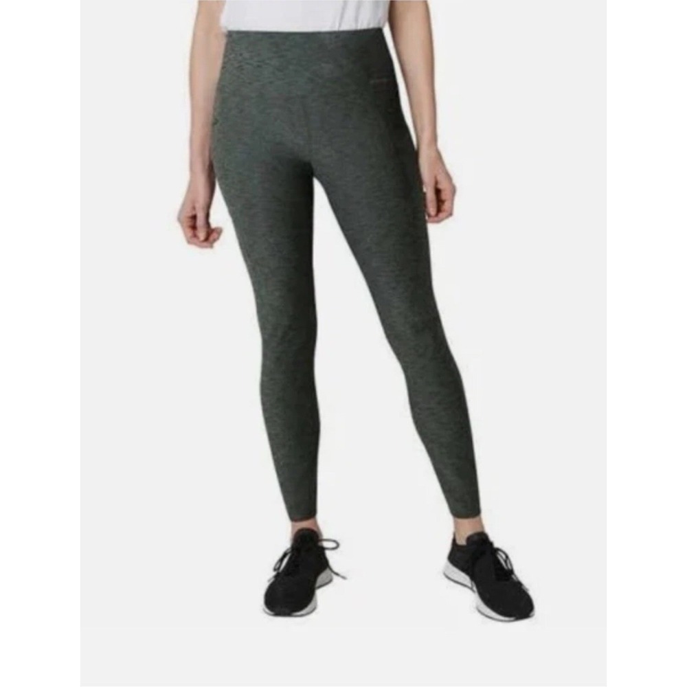 Eddie Bauer Womens Trail Tight Leggings Size M Olive High Rise Zipper Pockets - Picture 16 of 16